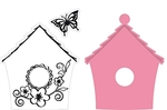 Col1308 Collectable - Birdhouse flowers